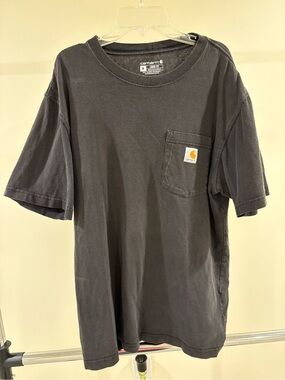 Carhartt Black Short-Sleeve Pocket Tee with Logo Patch